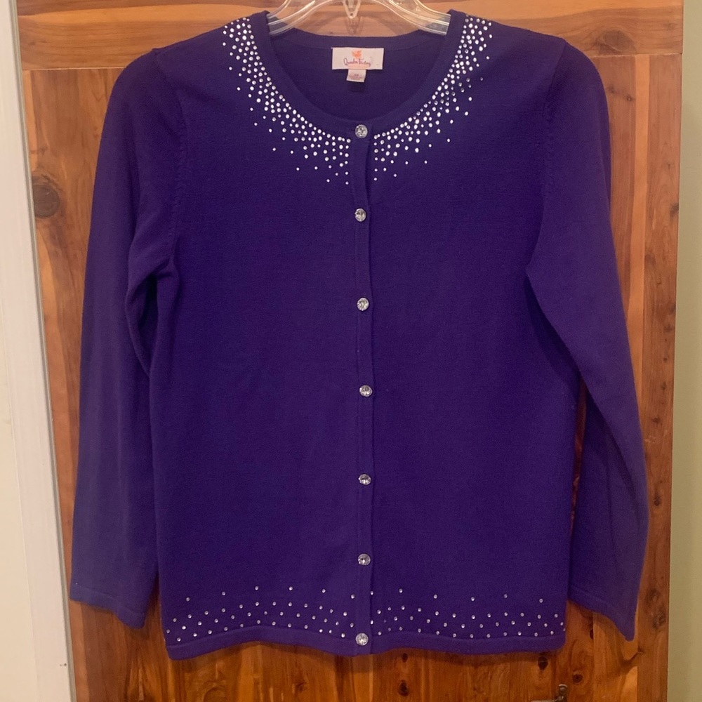Quacker Factory Sparkle Button Front Cardigan - Picture 3 of 9